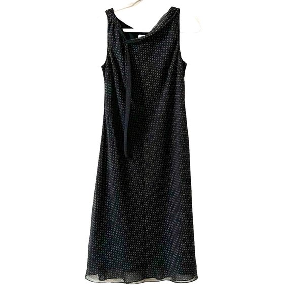 ANN TALOR LOFT Womens Midi Dress 100%Wool Black Sleeveless Lightweight Size10 - Picture 1 of 7